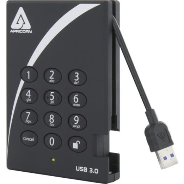 Apricorn Mass Storage Apricorn A25-3PL256-S1000F 1 TB Fips Validated Hardware Encrypted Aegis Padlock SSD USB 3.0 A25-3PL256-S1000F